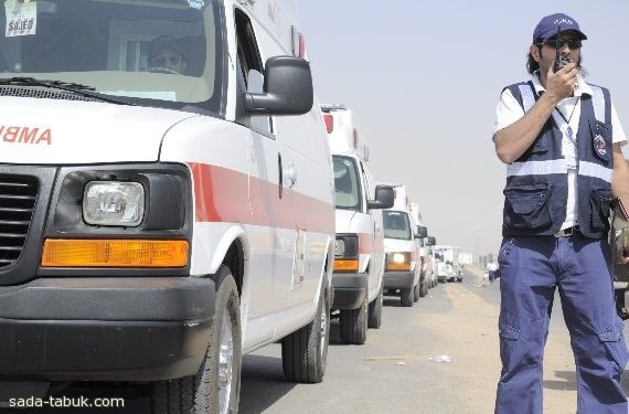 الفرق الاسعافية في الهلال الاحمر وصحة تبوك ومستشفي القوات المسلحة تتواجد في مختلف المواقع لمتابعة الحالات الناتجة عن الامطار 