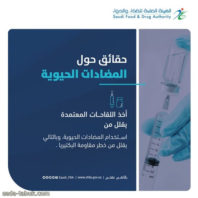 "الغذاء والدواء": اللقاحات المعتمدة تقلل من استخدامك المضادات الحيوية