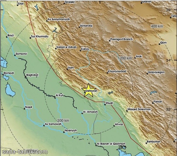 هزة أرضية بقوة 4.5 درجات تضرب المنطقة الحدودية بين العراق وإيران