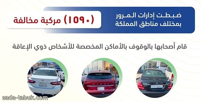 إدارة المرور تضبط 1590 مركبة مخالفة بمختلف المناطق