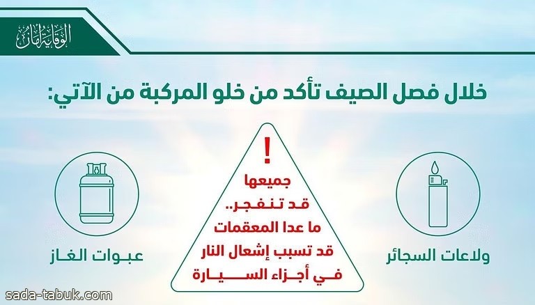 الدفاع المدني : المعقمات قد تسبب إشعال النار في أجزاء السيارة