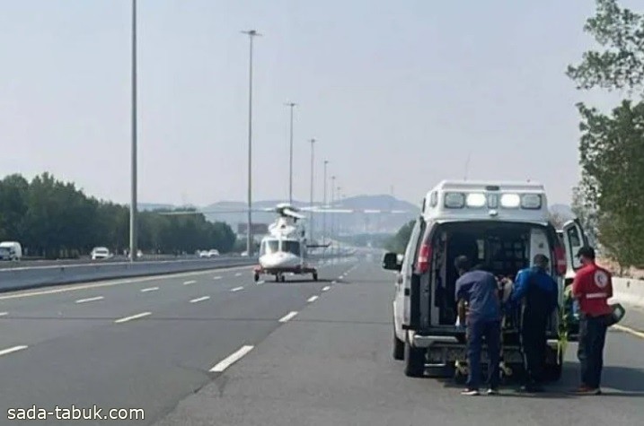 الإسعاف الجوي ينقل حالة خطرة لمستشفى الملك فهد بجدة نتيجة حادث مروري